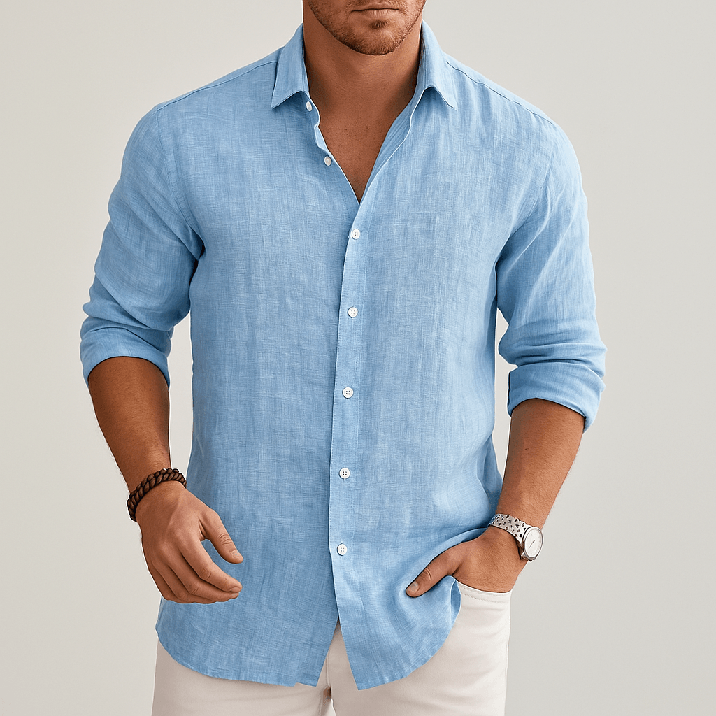 Camisa de Lino Blanca Hombre - Montserrat