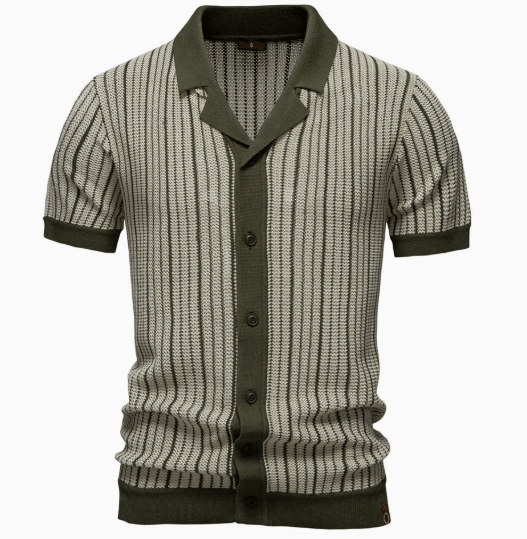 Playera Polo Hombre Casual Manga Corta Listrada con Detalles Ocos - Montserrat